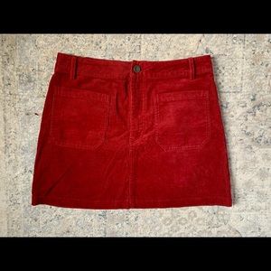 Red corduroy skirt